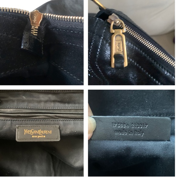 YSL Black Patent Leather Downtown Shoulder Tote Bag - Vintage Luxury - Picture 6 of 16